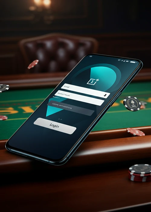 Screenshot of the Olympia Casino login interface showing email and password fields for secure account access.